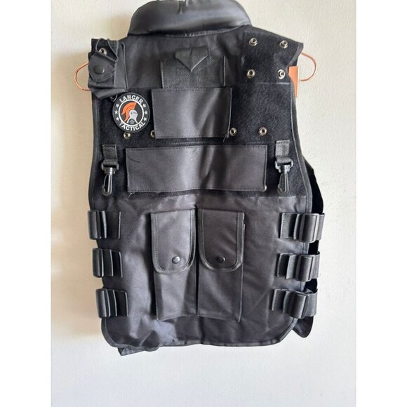 Lancer Tactical Mens Combat and Training Costume Outdoor Vest Black Size Medium - Picture 3 of 7